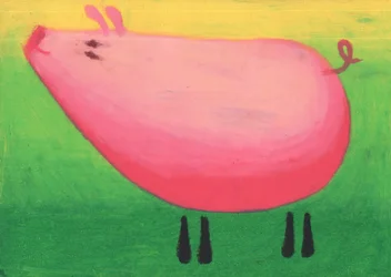 Grappig roze varkentje