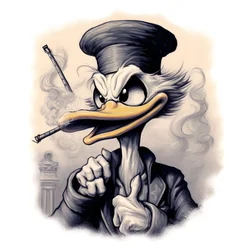 Dagobert Duck rookt een grote marihuana-joint 3