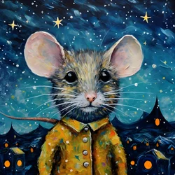 Portret van de muis dier Starry Night 1