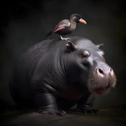 Capibara gemengd met een zilverrug gorilla