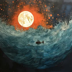 Twee boten gleden geluidloos door inktzwart water naar de kolkende Charybdis, de volle maan was het enige licht in de lege wereld van de Noordzee. 1