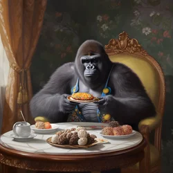 een gorilla aan het eten 3