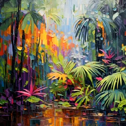 een regenachtige kleurrijke Jungle 3