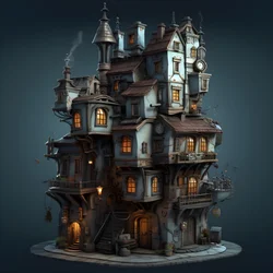 een stadsblok met gebouw en stenen trap 2