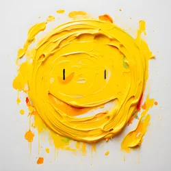 geel smiley-gezicht in impasto geschilderd 2