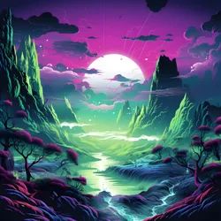 surrealistisch abstract landschap