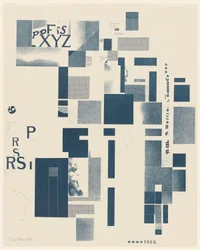 Zonder titel, nr. 3 van 6 uit de portfolio Merz 3. Kurt Schwitters 6 Lithos. Merz Mappe. Eerste Mappe van de Merz Uitgeverij