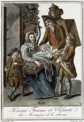 Familie van Savoyaardse boeren - in "Encyclopedie van Reizen" door J. Grasset St Sauveur, Deron, Parijs