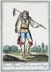 Jonge boer uit de omgeving van Limoges - in "Encyclopedie van Reizen" door J. Grasset St Sauveur, Deron, Parijs