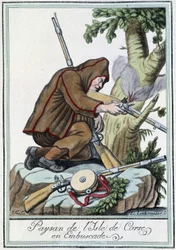 Boer van het eiland Corsica in hinderlaag - in "Encyclopédie des voyages" door J. Grasset St Sauveur, Deron, Parijs