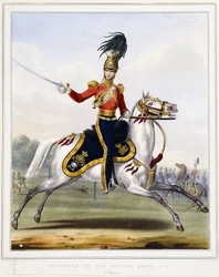 Een officier van de 17e Lancers te paard, 1833-1836