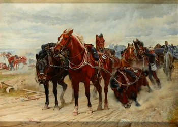 Patiënt Helden, een Koninklijk Paardenartillerie Kanonteam in actie, circa 1882