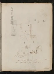 Studie van een Tafelpoot, Architecturale Studie, ?Tour de la Glacine - Avignon - Frankrijk