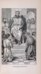 Karel de Grote (742-814) en de Jongens, illustratie uit 