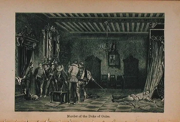Moord op de hertog van Guise (1549-88), illustratie uit Little Arthur