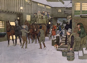 De aankomst van een koets