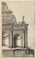 Gedeeltelijk uitzicht op een monument [Mercurii Templum] uit de serie 