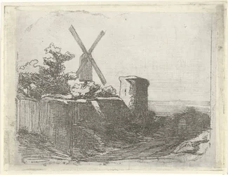 Ruïne met molen