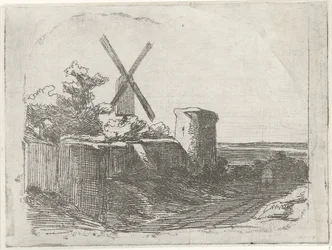 Ruïne met molen