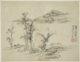 Landschap in de Stijl van Oude Meesters: naar Ni Zan (1301-1374)