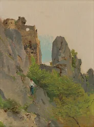 Uitzicht op de Sú?ovské ruïnes, 1875-85