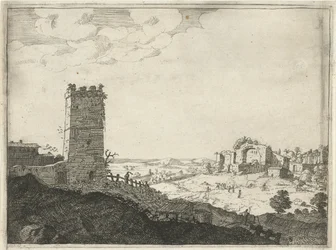 Landschap met toren
