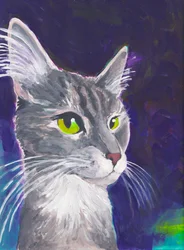 Kattenhond, ca. 2023 (acryl op aquarelpapier)