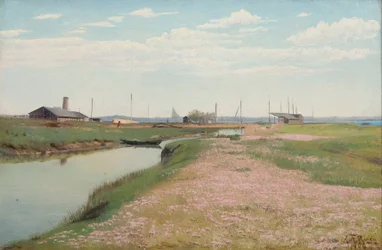 De rivier en de haven bij Frederiksværk
