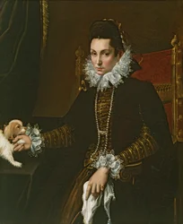 Portret van Ginevra Aldrovandi Hercolani als weduwe, eind jaren 1590