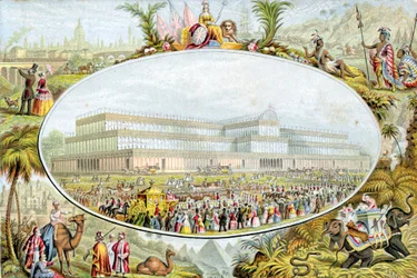 Koningin Victoria arriveert om de Grote Tentoonstelling te openen in het Crystal Palace, Londen, 1851