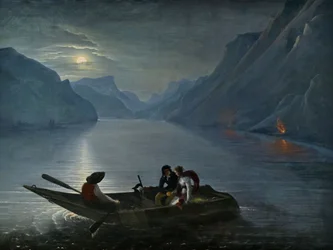 Julie en Saint-Preux op het Meer van Genève, 1824