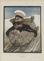 Aleksey Kuropatkin, Russische minister van oorlog. Illustratie voor Le Rire