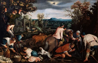 Oktober uit de serie De Seizoenen, eind 16e of begin 17e eeuw
