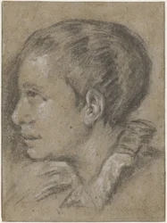 Portret van een jongen, naar links