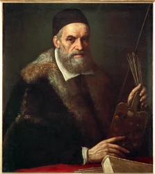 Portret van Jacopo Bassano da Ponte (schilderij op doek)