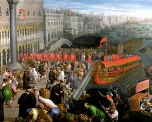 De Riva Degli Schiavoni in Venetië (detail)