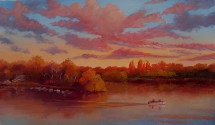 Zonsopgang van de zeetaart, 2025 (olieverf op doek)