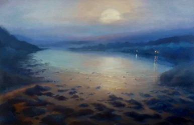 Baai bij Maanlicht