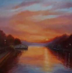 Theems Zonsopgang, 2024 (olieverf op doek)