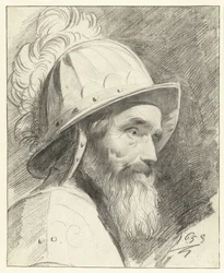 Buste van krijgsman met helm