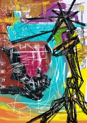 Levendige abstracte machinevorm