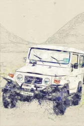 Vintage offroad-avontuur
