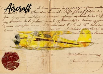 Document over een vintage watervliegtuig