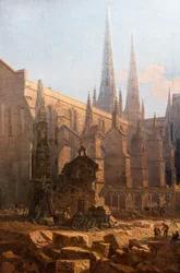 De ontruiming van de Sint-Andrieskathedraal, detail.1865 (Olieverf op doek)