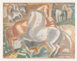 Paarden in landschap