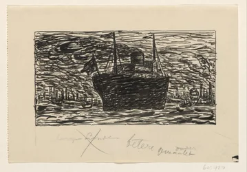 Schip vaart de haven van Londen binnen