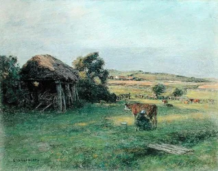 Landschap met een Boerin die een Koe Melkt, midden jaren 1880