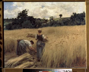 De maaiers. Schilderij van Léon Augustin Lhermitte (1844-1925). Franse kunst, realisme. Poesjkinmuseum voor Schone Kunsten, Moskou
