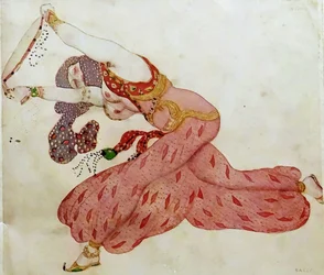 Almee. Kostuumontwerp voor het ballet Sheherazade van N. Rimsky-Korsakov
