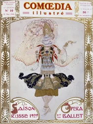Ballet Russes danser door Bakst, omslag Comoedia Illustré